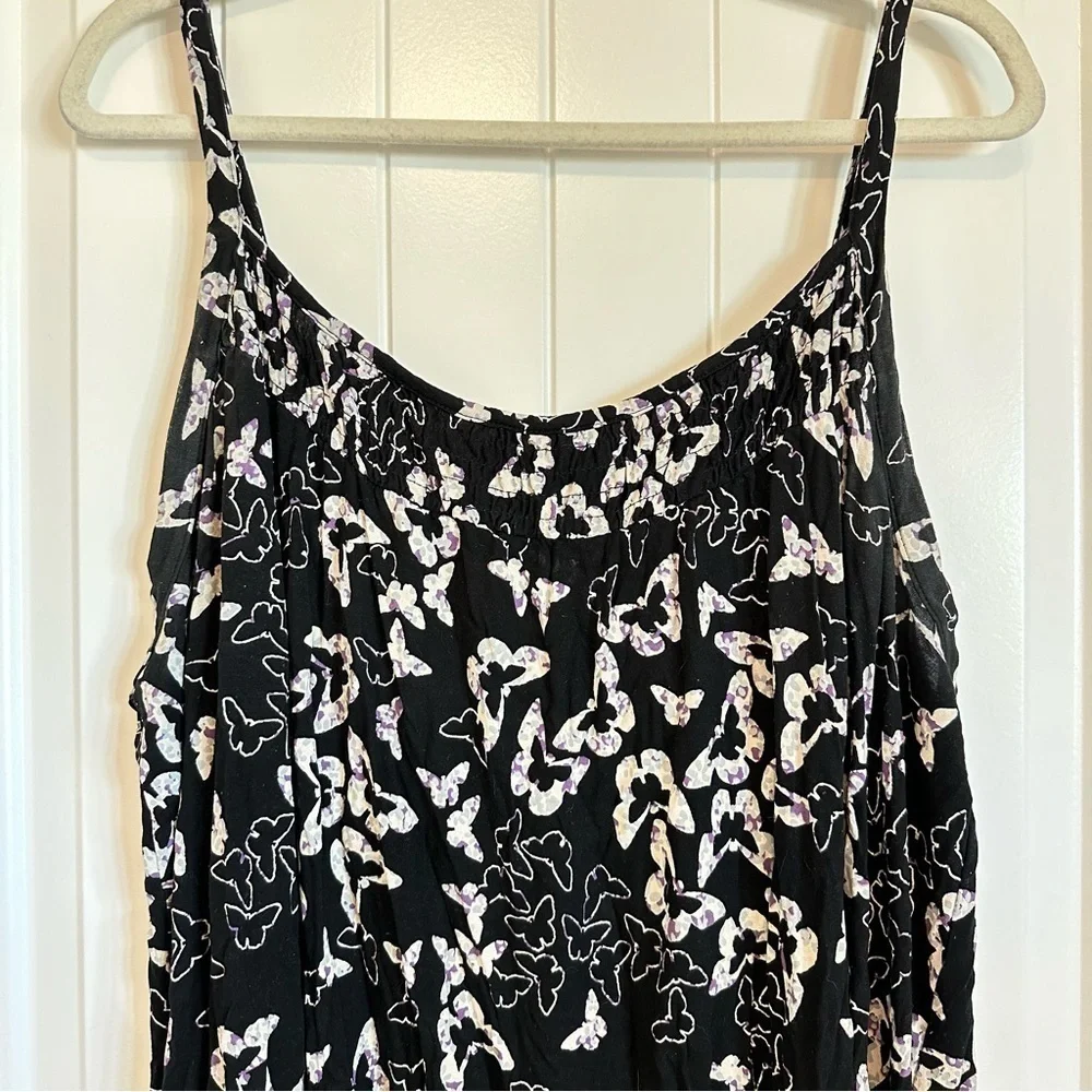 Strappy floral mini dress sleeveless swing flowy flattering women’s XL - Picture 2 of 7